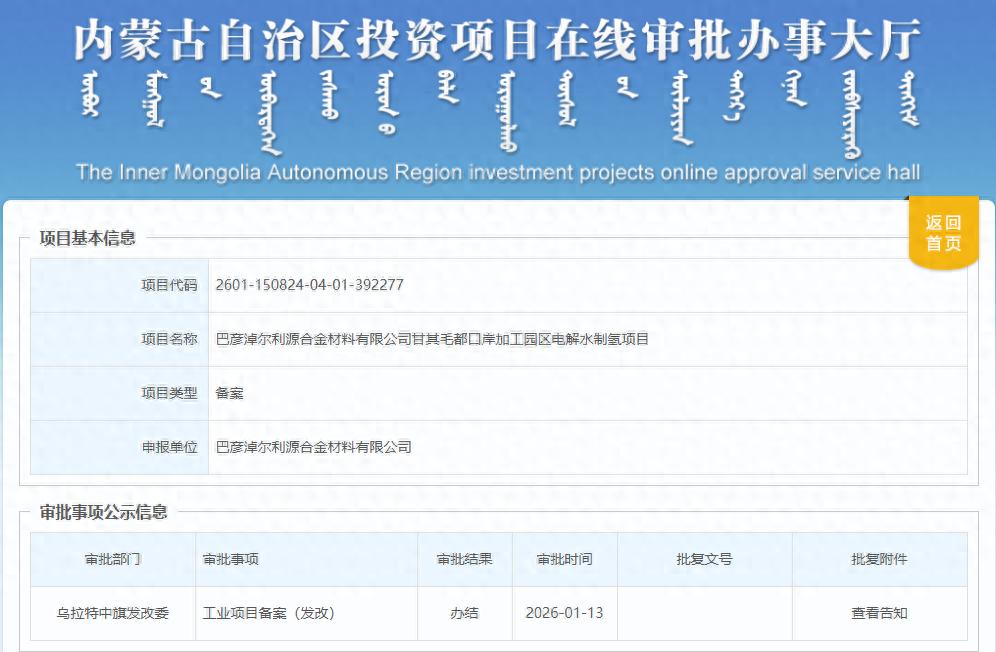 年产28万吨氢气！31.25亿绿氢项目重新备案(图1)
